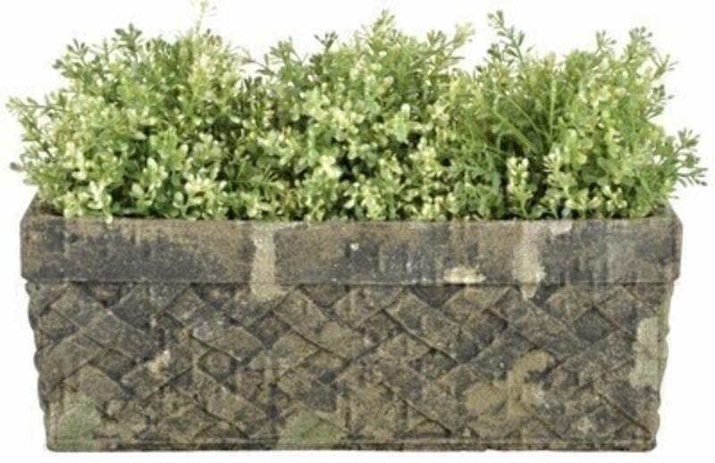 Aged Terracotta Lattice Trough/Planter. The weathered material in this decorative piece brings about a natural serene and authentic atmosphere to the garden. This balcony planter not only adds atmosphere but also provides a space for a variety of plants or flower to grow with drainage hole. Size: 39.9 x 17.2 x 15cm